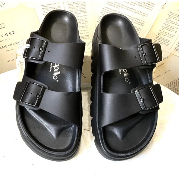 Free People Birkenstock Papillio Arizona Exquisite Chunky Sandal Black - Picture 5 of 9